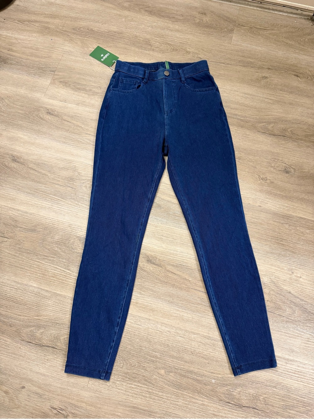 New Halara Dark Wash High Waisted Jeans Size XS 7/8 Length Stretch Denim 0340